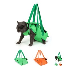 고양이 강아지 해먹 외출가방 물림방지 크로스백, M/그린, 그린
