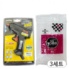 오공 핫멜트 글루건 미니 7mm & 핫멜트스틱 700g 글루건심 x 3세트(각3개), 1개