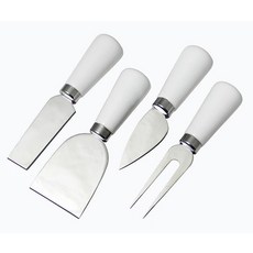 Prodyne 세라믹 핸들 치즈 나이프 화이트 4개 세트