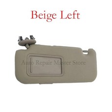 그레이 베이지 선 바이저 화장대 거울 자동차, 색상: 3. Beige Left