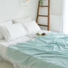 아이리스 스트라이프 선염면 여름 홑겹이불/홑이불 2color, 그린