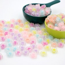 반투명 꽃잎 비즈, 피치, 10개