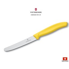 Victorinox瑞士維氏多功能經典蕃茄刀(7色款) 瑞士製造 鋒利耐用 切割蕃茄水果起司【6.7831.all】, 1個, 黃, 黃