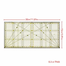 벌통 양봉 꿀벌 벌집 30x15 Cm 패치 워크 눈금자 퀼트 도구 고급 아크릴 소재 투명 규모 학교 SupplieCutti, 01 Yellow BlackOverlap, 1개