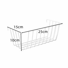 白色金屬收納掛籃，免釘掛鉤設計，廚房浴室多功能收納，簡約線條，節省空間, 白, 1個