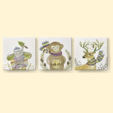 앤트 아기방꾸미기 따뜻한느낌 유아 동물캔버스 액자 포스터, 사슴