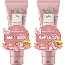 plu 身體去角質磨砂膏 粉紅花卉香, 200g, 2入