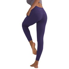 ALONG FIT 여성용 네일 방지 레깅스 비치지 않는 요가 팬츠 휴대폰 포켓 포함 복부 컨트롤 전체 길이/카프리 타이츠