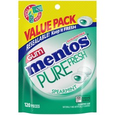 멘토스 퓨어 프레시 무설탕 씹는 껌 자일리톨 함유 스피어민 Mentos Pure Fresh Sugar-Free Chewing Gum with Xylitol Spearmint, 1개