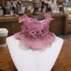 히트앤씨 4148 냉감 소재 프릴 넥커버 얼굴 목 자외선 차단 마스크 골프웨어 악세사리, 1개, 퍼플