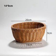 단단한 라탄 위커 직조 서빙 바구니 카키색 10가지 스타일 빵 과일 채소 수공예