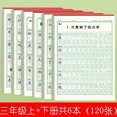 兒童練字帖 同步課堂, 三年級語文上冊+下冊 6本 ,同步課堂