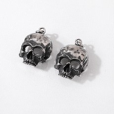 싼비즈 [8-125-19]써지컬스틸 펜던트 엔틱해골+고리 22x30mm 1개