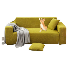 防貓抓防潑水彈力沙發套, 淺灰色, 1套裝