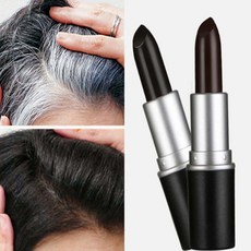 흰머리 헤어 새치 틴트 스틱 간편 염색 흑채 커버 립스틱 마스카라, - 흑갈색, 1개