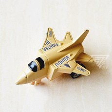 合金小戰鬥機模型回力飛機 F-16迴力車 戰鬥機模型 軍事飛機 迷你飛機 合金飛機 玩具飛機 兒童, 米色, 1個
