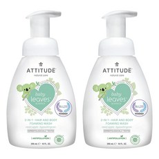 에티튜드 베이비 리프 사이언스 2-In-1 헤어 앤 바디 포밍 워시 올인원클렌저 295ml, 2개