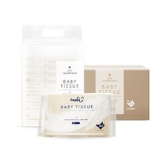 Hoppi嬰兒超柔乳霜紙巾40抽x10包x16串，加拿大原生木漿，食品級乳霜，三層加厚，不含化學添加, 40, 16 Bundles