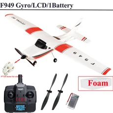 (C0)WLtoys 2.4G F949 LCD 버전 RC 비행기 Cessna 182 3D6G 3Ch 고정 날개 야외 드론 RTF(자이로스코프 야, 07 LCD With LED Foam