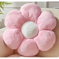 Vdooe 핑크 플라워 베개 19 6인치 바닥 쿠션 꽃 모양 던지기 귀여운 좌석 소파 침대용 홈 장식, Pink, 19.6IN