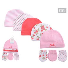 luvable friends 甜蜜寶貝 純棉新生兒保暖棉帽 防抓手套8入組