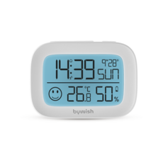 바이위시 SH01H 디지털 시계 온습도계 백라이트 (시계/온도/습도), 화이트, 456개