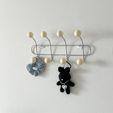 컬러볼 코트랙 붙이는 옷 모자 걸이 부착 행거 8구, 1개, 컬러볼코트랙 8구 - 버터