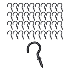 이음모음 스크류 후크 고리 나사, 40개입, 블랙