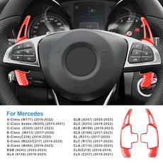 메르세데스 벤츠 A B C E GLE 클래스 W176 W205 W246 C117 W218 확장형 탄소 섬유 ABS용 자동차 스티어링 휠 시프트 패들 시프터, Red Carbon Fiber / ABS /