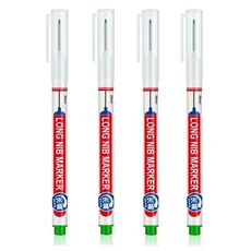 4Pcs/Set 20mm Deep Hole Long Nib Markers For Metal Perforating Pen Waterproof Woodworking Multi-Purp, 05 Green 4Pcs