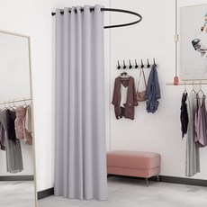 옷가게 의류 매장 피팅룸 커피색 원단 구성 공식 블랙 암막 코너, 공식표배, B. 린넨 연회색