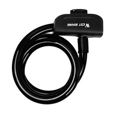 시그니처베이지 자전거 킥보드 열쇠키 자물쇠 와이어 락 도난방지 YPZ047, 블랙, 1개