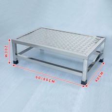 스텐 작업발판1단 디딤대 안전발판 창고 1단 100x60x20cm 계단 미끄럼방지판, 31 스노보드 80X40 높이 20 플러스 가로보, 1개