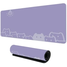 게이밍 장패드 고양이 캐릭터 마우스패드 방수코팅 400X900X3MM, 1개, 자주색