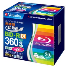 Verbatim BD-R 50GB VBR260RP20V2 바베이텀 1회 녹화용 블루레이 디스크 20장 화이트