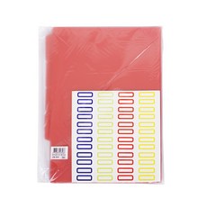 連勤 PP 透明文件套 四段 E356, 紅色, 1個