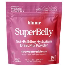 blume Super Belly Gut-Building 補水沖泡粉 草莓洛神花 15入, 60g