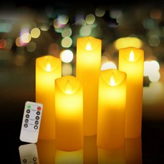 LED 흔들리는 촛불 무드 무빙 캔들 5P세트 인테리어 조명 양초 무드등 JH-066