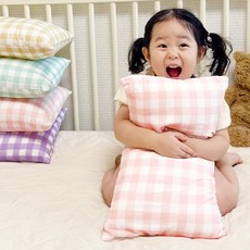 생활스토리 육아맘 꿀잠 추천템 순면 유아베개 + 솜포함, 퍼플