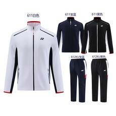 羽球外套休閒套裝羽毛球服風衣羽球服羽球衣yy羽球衣乒乓球服情侶運動套裝運動服羽毛球衣男款外套球衣611#, 611黑色 女生上衣,XL, 1個