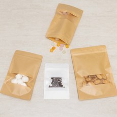 할메이드 소분 봉투 원두 커피 사료 포장 소형 대형 스탠드 지퍼백 크라프트 6size 20P, 소(S), 20개, 1세트, 지퍼백 화이트 12x20
