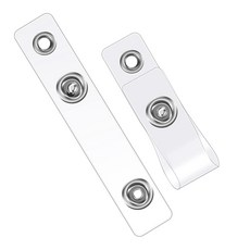 Savita 플라스틱 배지 스트랩 50개 투명 PVC 배지 홀더 스트랩 숨겨진 스냅 및 아일렛 비닐 클립 ID 카드 랜야드 키체인 배지 신용 카드 운전 면허증용, Savita 플라스틱 배지 스트랩 50개, 투명 PVC