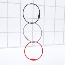 컬러 와이어 키링 15cm 1P 키체인 메탈 연결고리, 퍼플, 1개