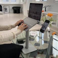 엠오피 듀얼 360도 회전 높이 각도 조절 노트북 거치대, 1개, 블랙