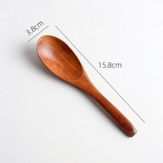 티크나무 미니 티스푼 우드 수저 차, 1개, 모조 도자기 숟가락 투명래커