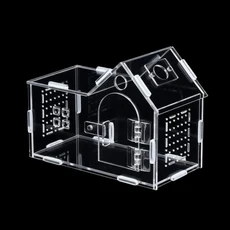 아크릴 파충류 사육 상자 자석식 탈출 방지 서식지 투명 뚜껑 포함 도마뱀, 01 Transparent, 01 Transparent