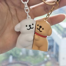강아지 커플 자석 키링, 1개