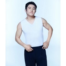 무신사 스탠다드 기안84 PICK쿨탠다드 메시 프리컷 브이 넥 슬리브리스 언더셔츠 화이트 524358