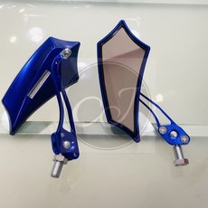 CJ Ebike M8 M10 正牙照後鏡 後照鏡 電動車 機車 反光鏡 加大視野 安全耐用, 藍 Blue, 1個