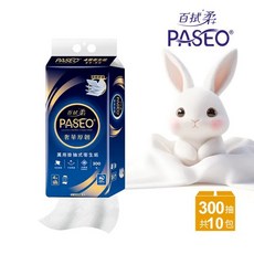 【PASEO】4層奢華厚韌萬用掛抽式衛生紙 300抽, 10個, 300張